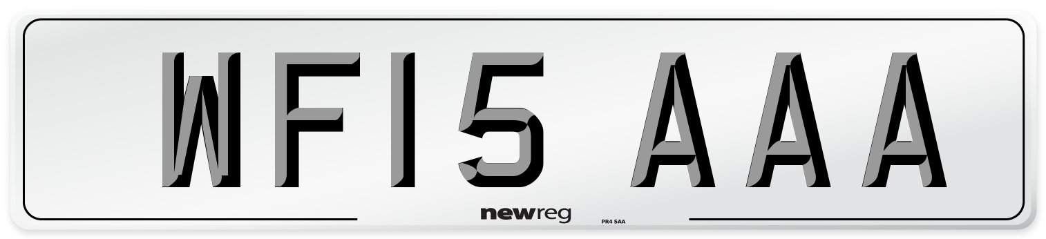 WF15 AAA Number Plate from New Reg